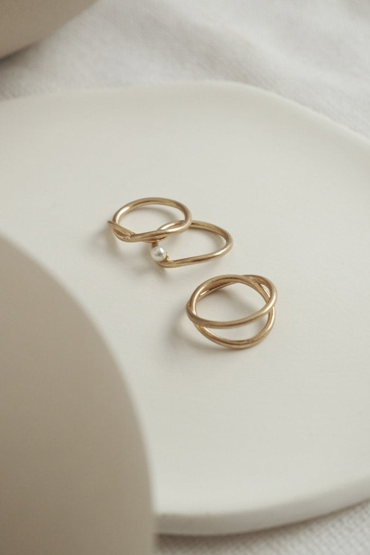 3PCS アタッチ パール メタル セット ピンキー リング – GOLDY Onlinestore
