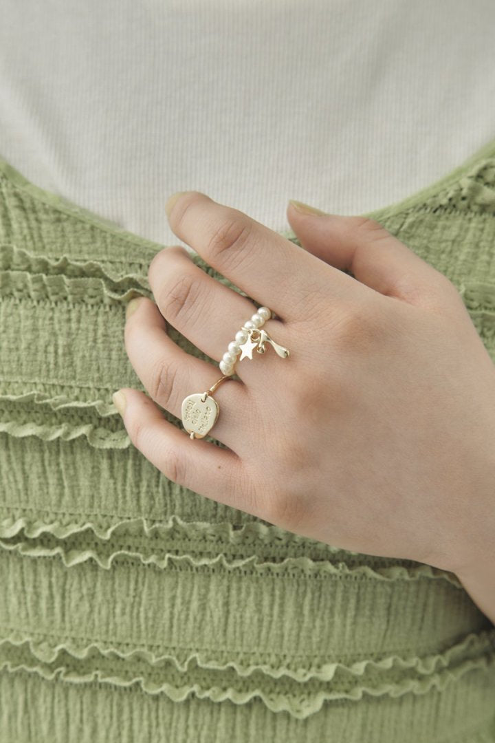 k18★ネックレスチャーム★ゴールド パール ダイヤモンド リング セット k18☆ネックレスチャーム☆ゴールド パール ダイヤモンド リング