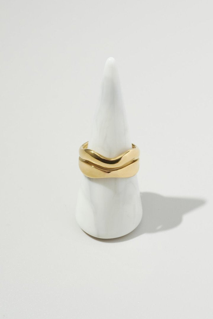 ダブル フラット ライン ステンレス リング