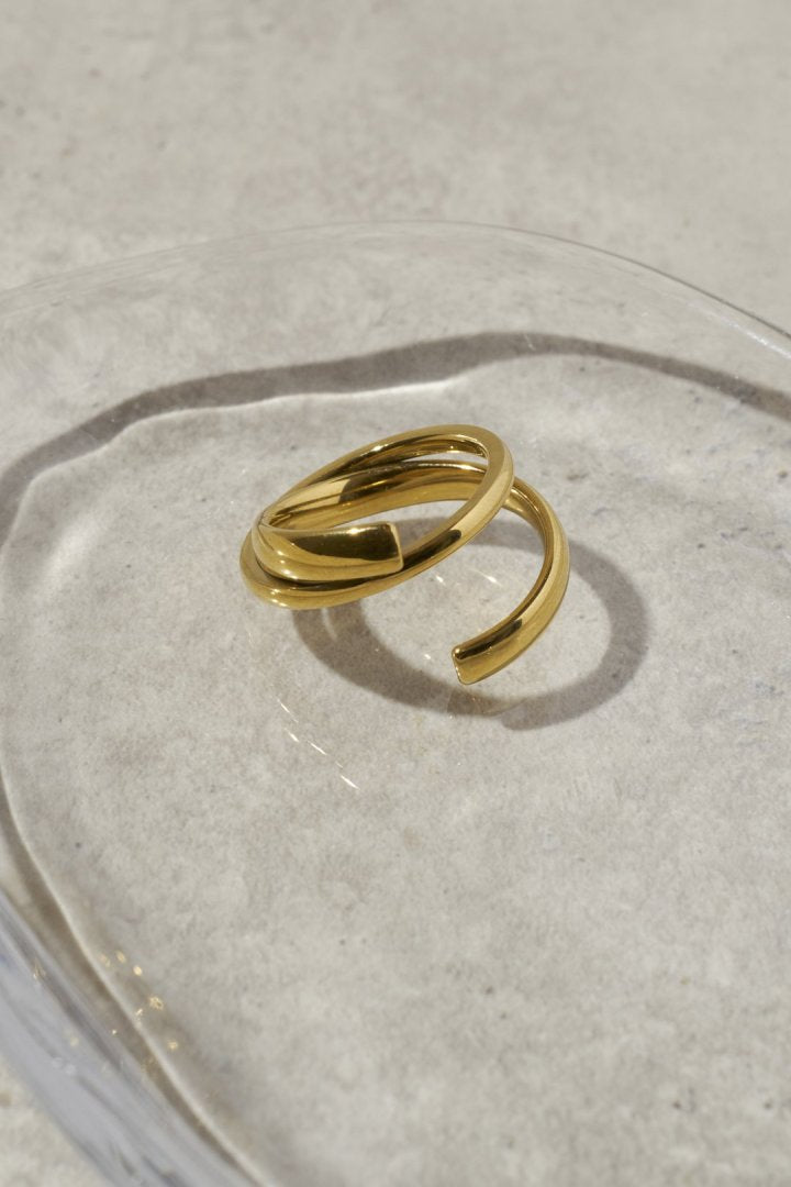 スワール ライン ステンレス リング