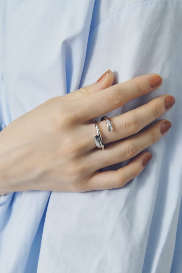 スワール ライン ステンレス リング