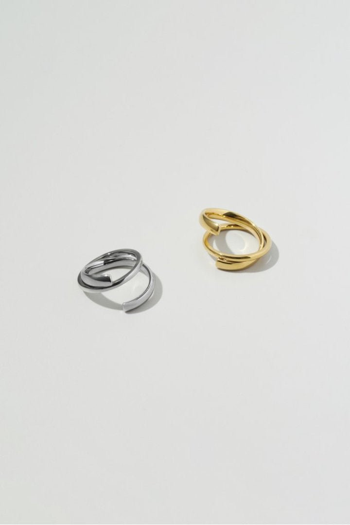 スワール ライン ステンレス リング