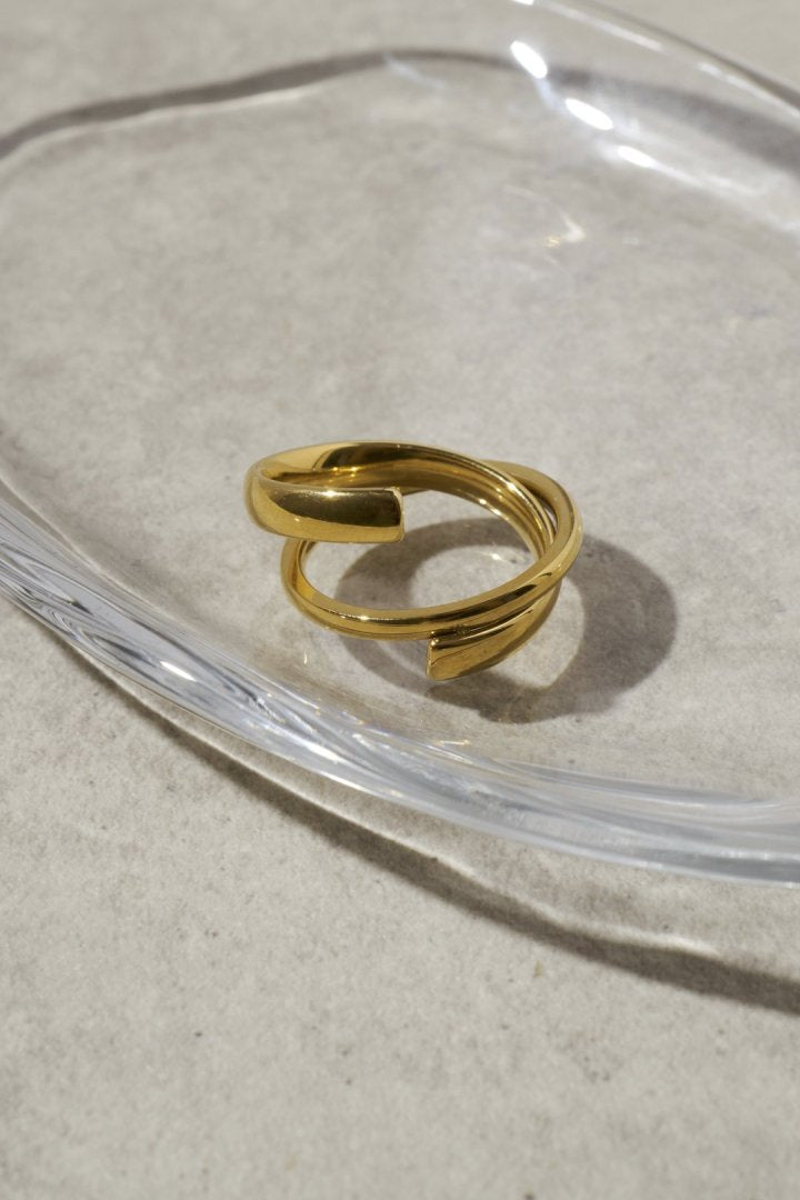 スワール ライン ステンレス リング