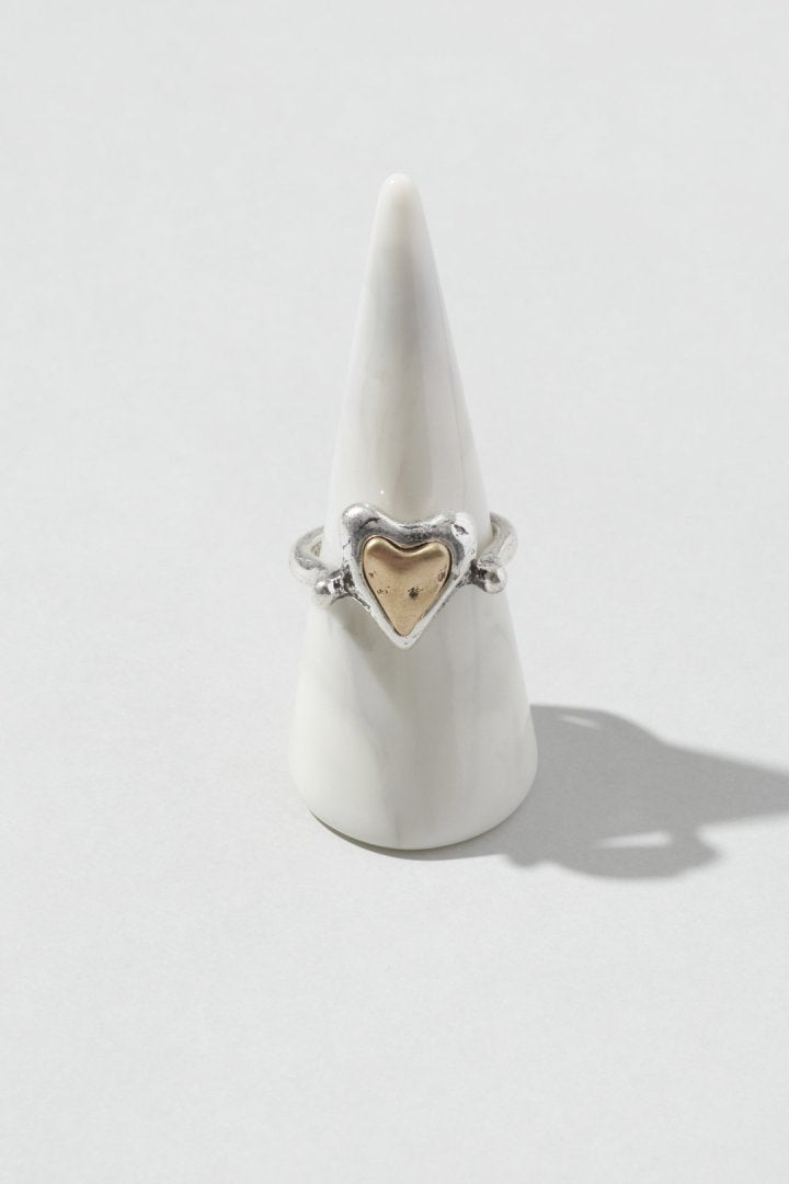 ヴィンテージ レイヤード ハート リング