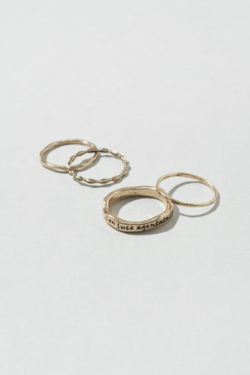 4PCS ヴィンテージ レタリング セット リング – GOLDY Onlinestore