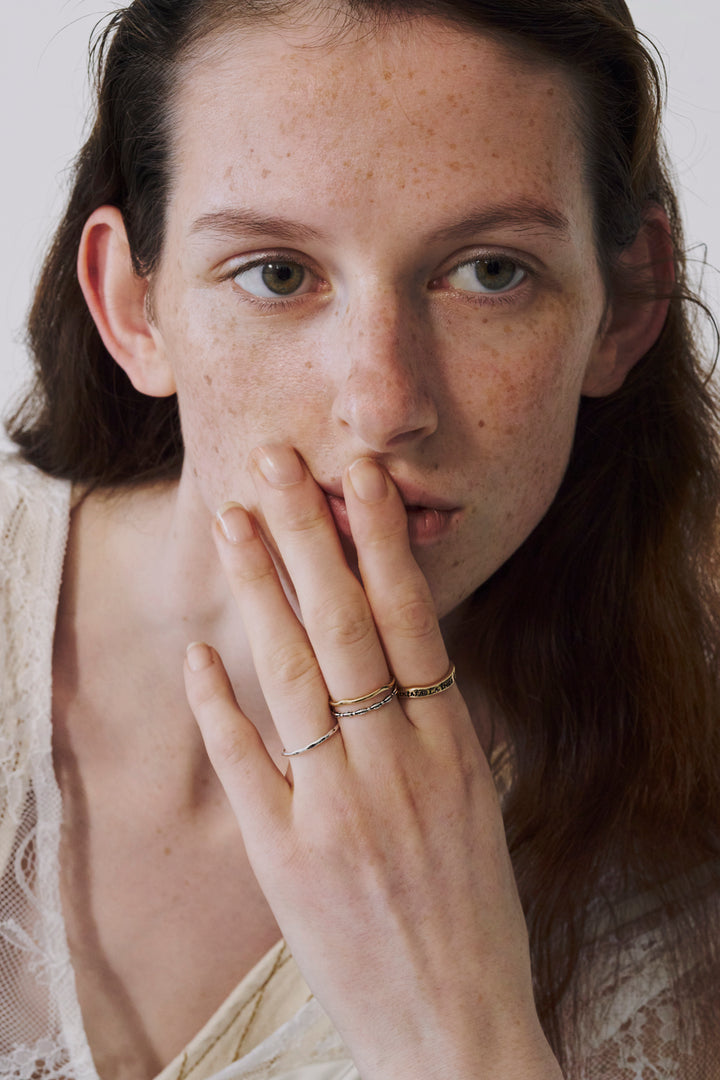 4PCS ヴィンテージ レタリング セット リング