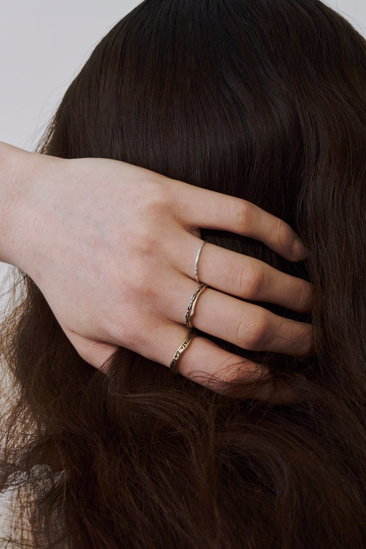 4PCS ヴィンテージ レタリング セット リング