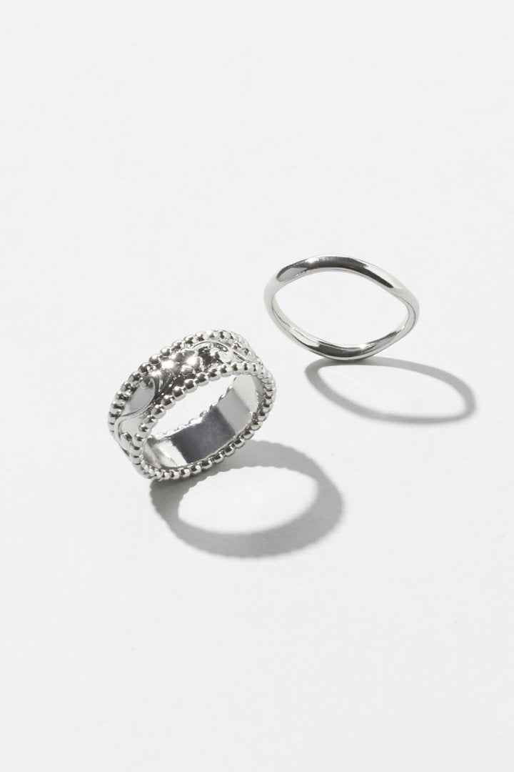 ヴィンテージ シック エングレイヴ セット リング