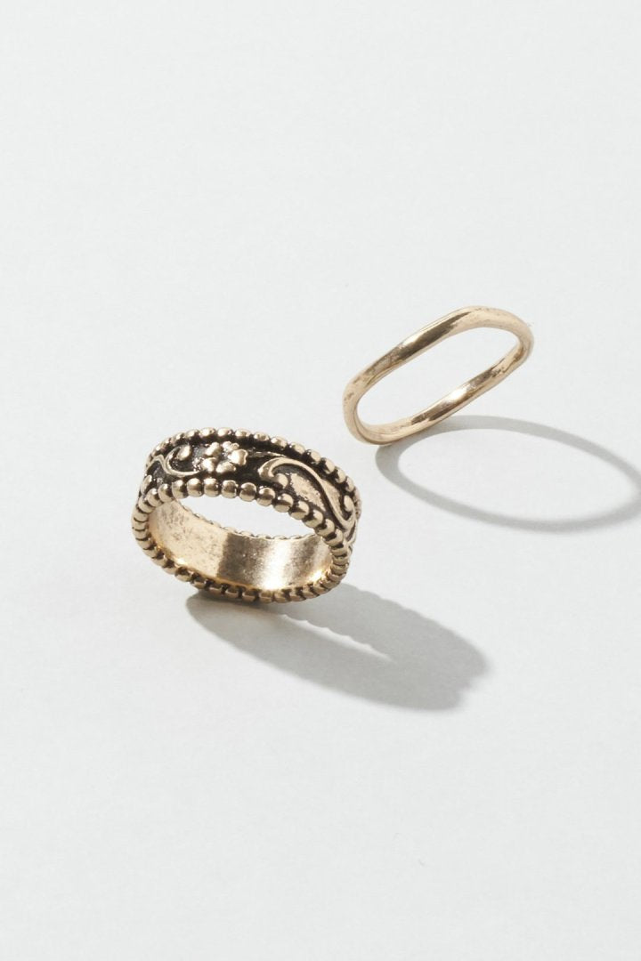 ヴィンテージ シック エングレイヴ セット リング – GOLDY