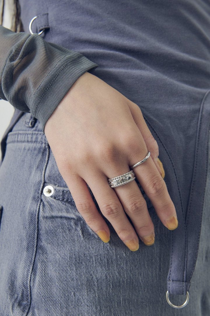 ヴィンテージ シック エングレイヴ セット リング