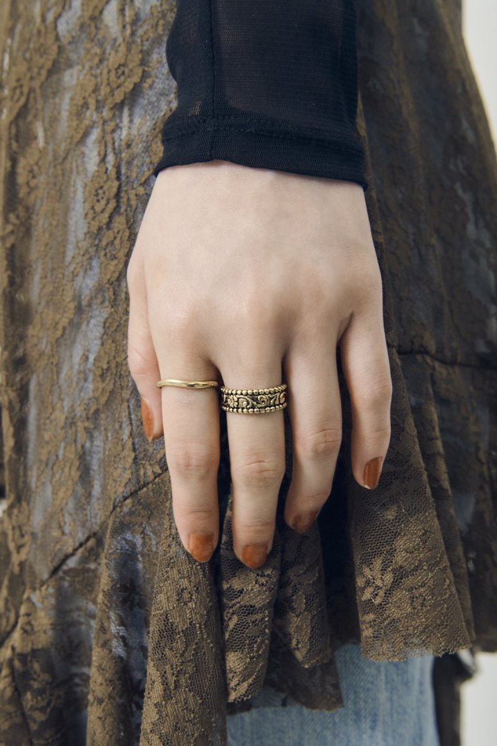 ヴィンテージ シック エングレイヴ セット リング