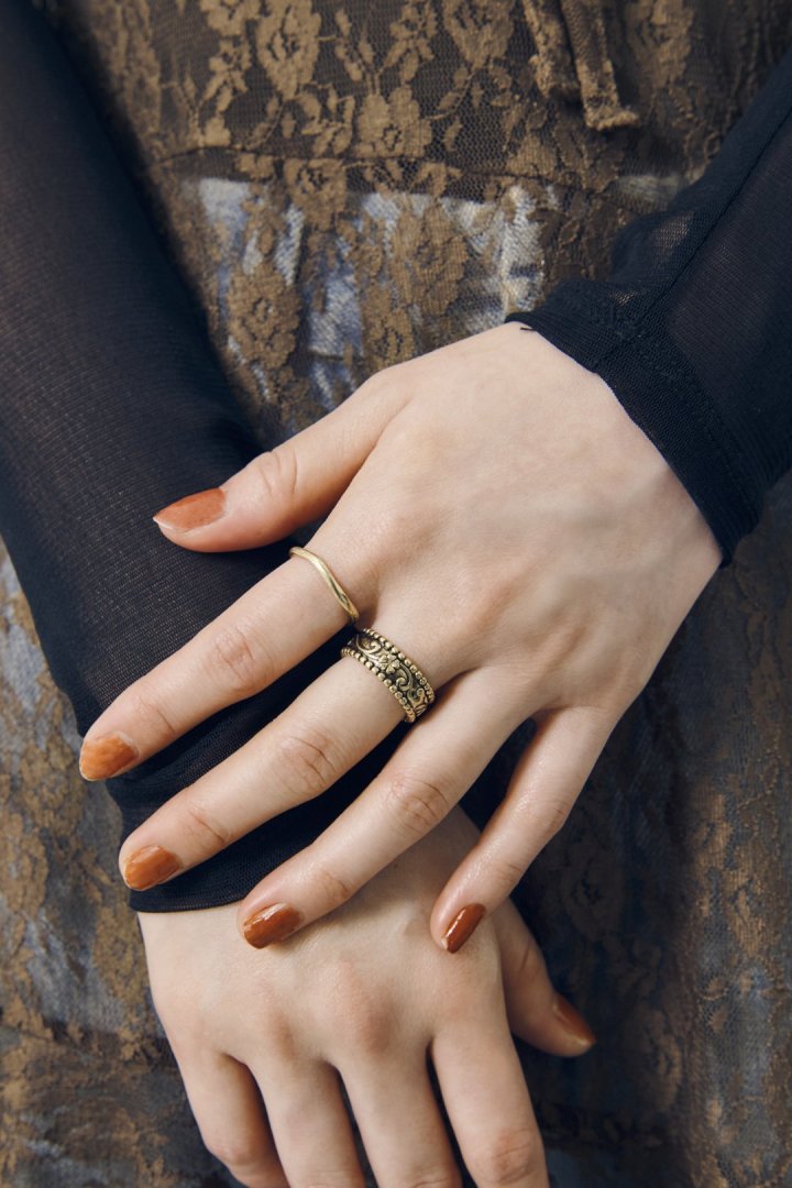 ヴィンテージ シック エングレイヴ セット リング