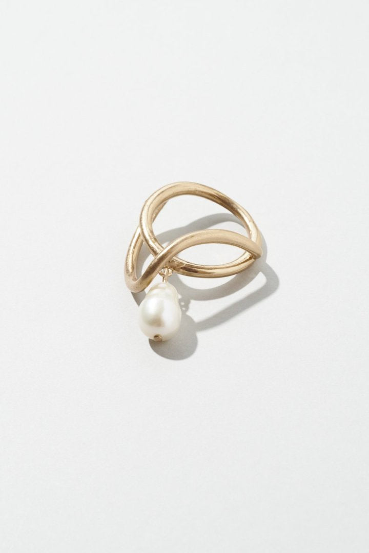 ウォーター パール × メタル リング