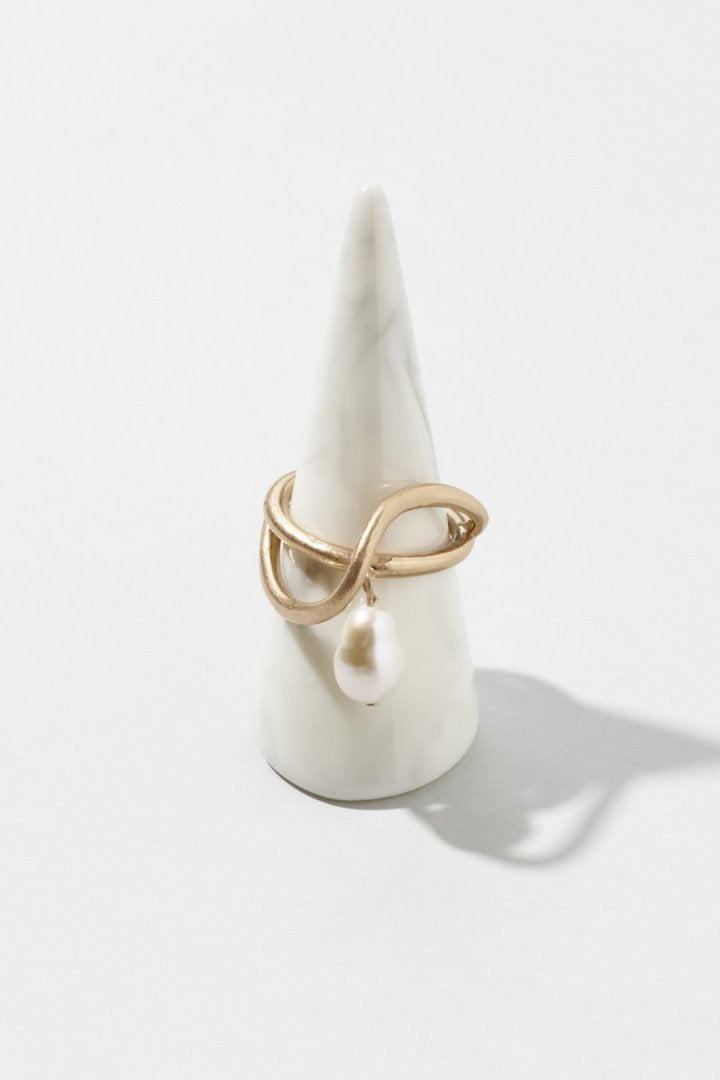 ウォーター パール × メタル リング