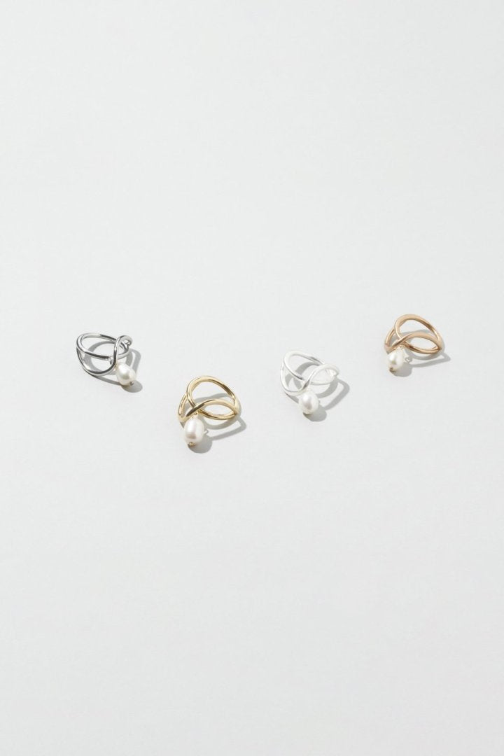 ウォーター パール × メタル リング