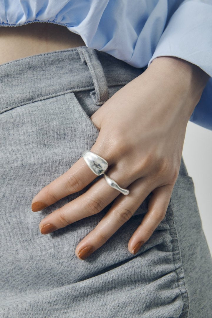 ニュアンス レクタングル セット リング