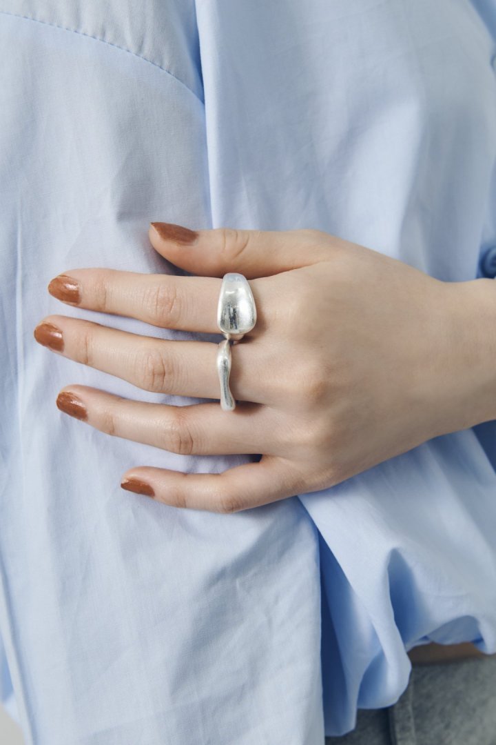 ニュアンス レクタングル セット リング