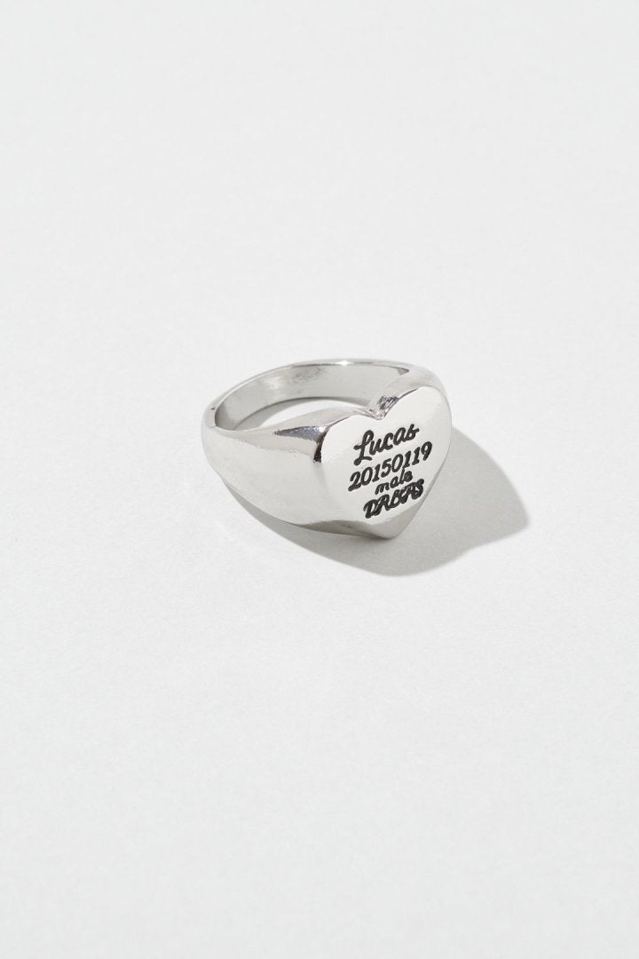 ルーカス ハート ID プレート リング【KOREA SNAP】