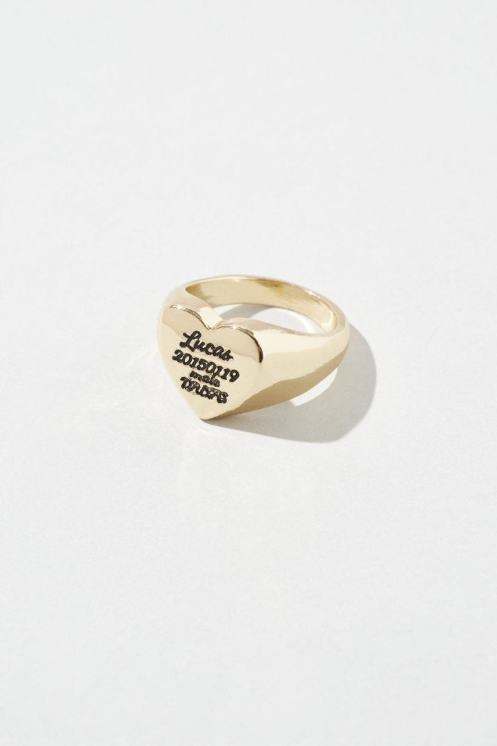 ルーカス ハート ID プレート リング【KOREA SNAP】
