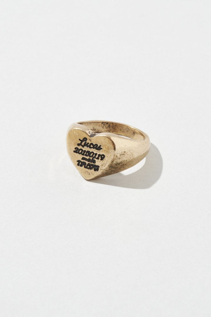 ルーカス ハート ID プレート リング【KOREA SNAP】