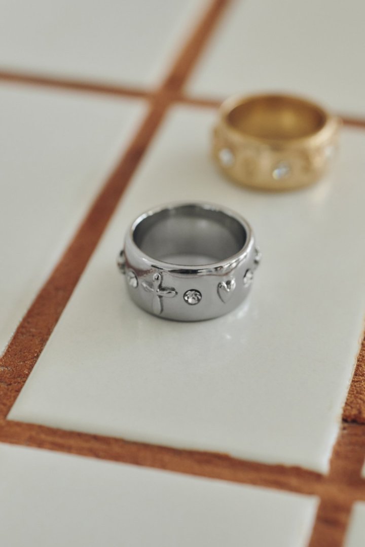 ミックス プチ モチーフ リング