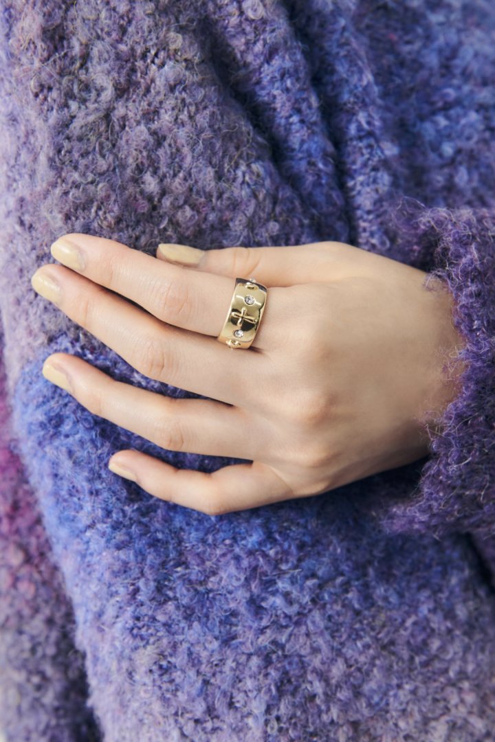 ミックス プチ モチーフ リング