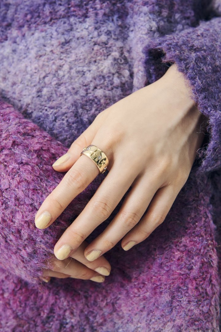 ミックス プチ モチーフ リング