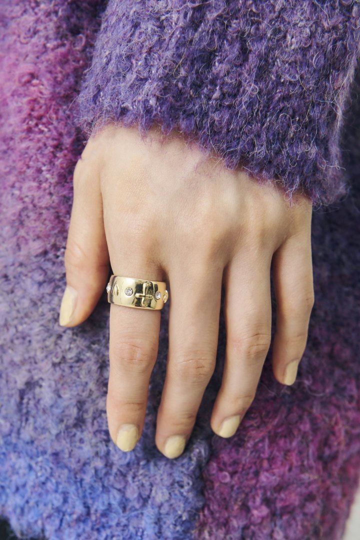 ミックス プチ モチーフ リング