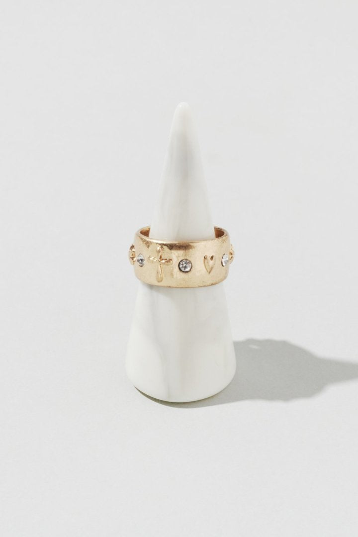 ミックス プチ モチーフ リング