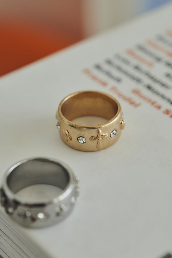 ミックス プチ モチーフ リング