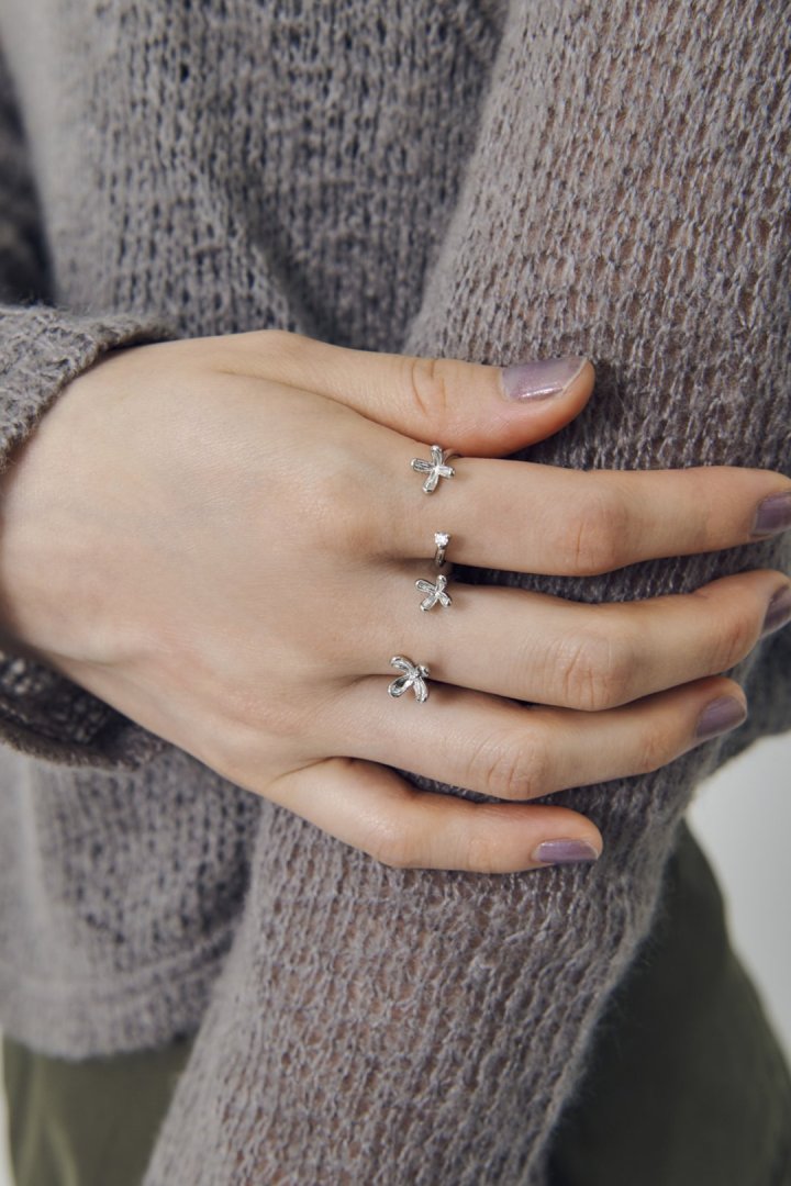 ブルーミング ミニ フラワー セット リング