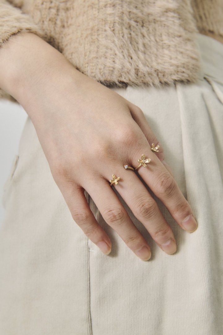 ブルーミング ミニ フラワー セット リング