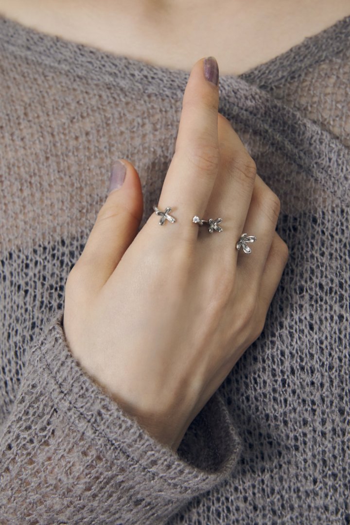 ブルーミング ミニ フラワー セット リング