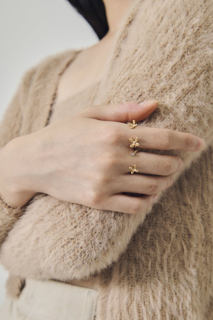 ブルーミング ミニ フラワー セット リング