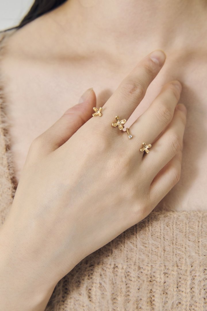 ブルーミング ミニ フラワー セット リング