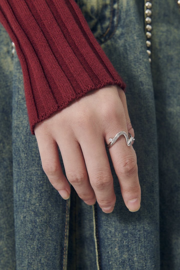 キュービックジルコニア ライン リング