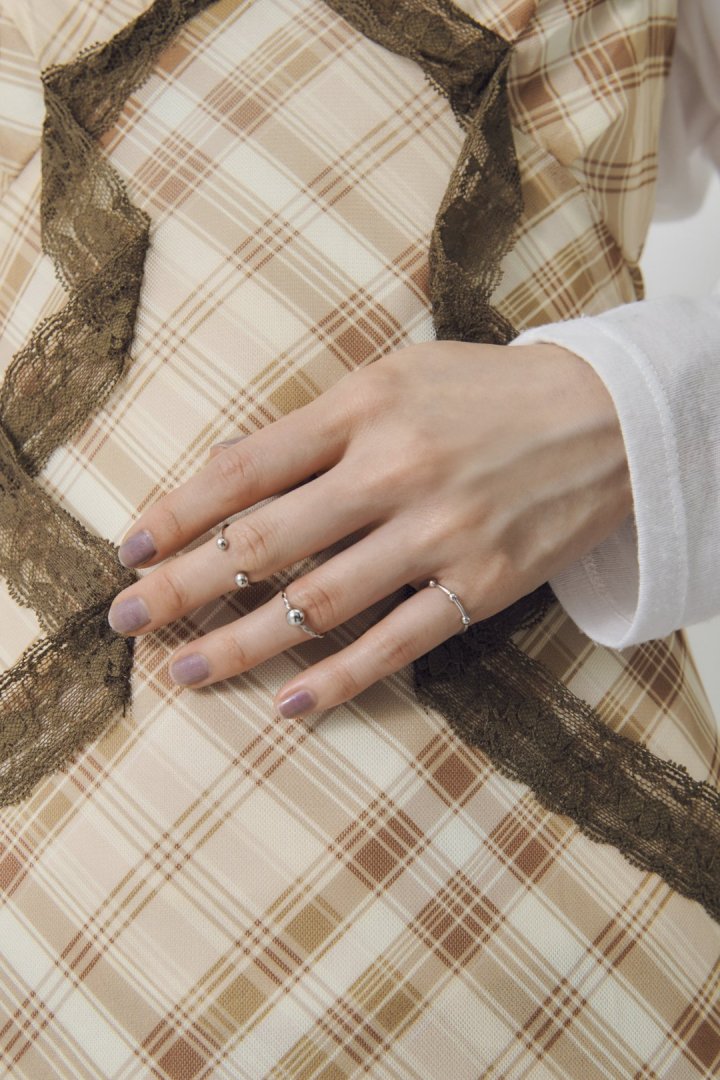 3PCS メタル ボール セット ピンキー リング　