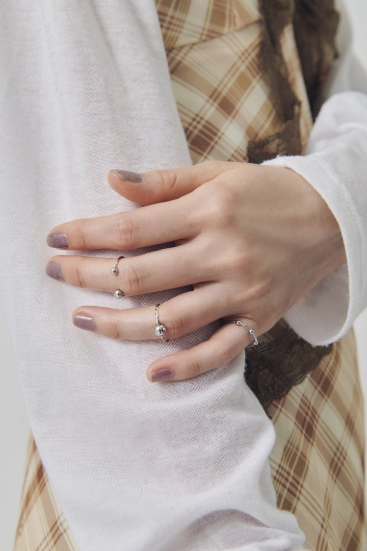 3PCS メタル ボール セット ピンキー リング　