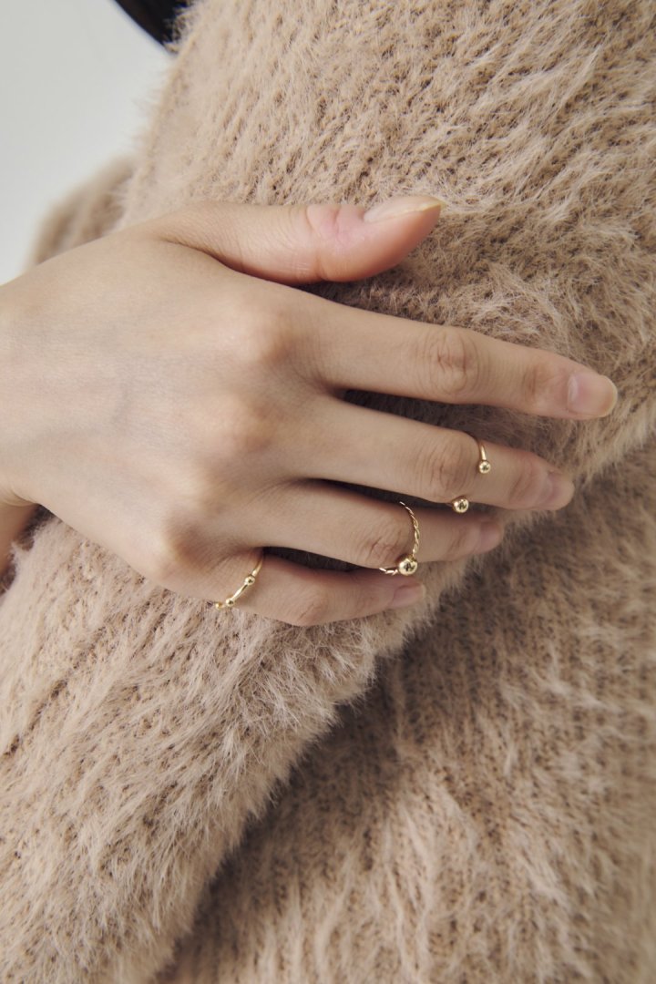 3PCS メタル ボール セット ピンキー リング　