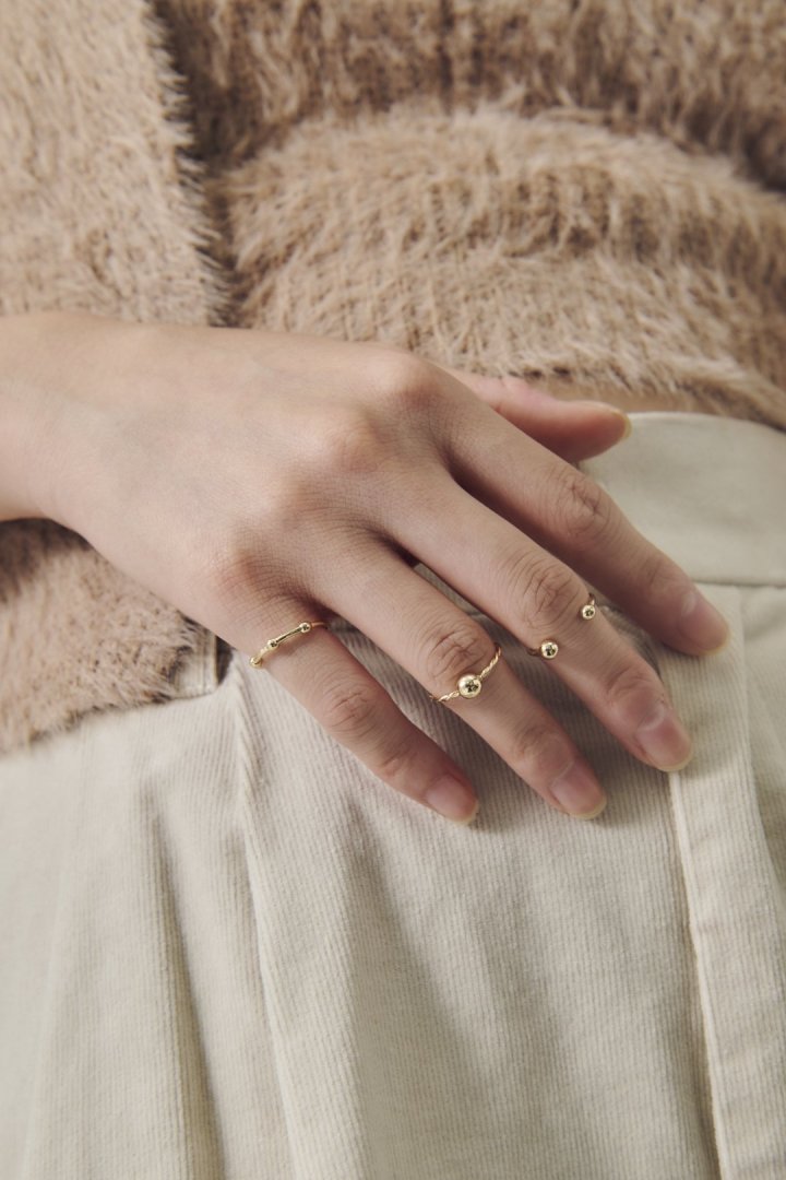 3PCS メタル ボール セット ピンキー リング　