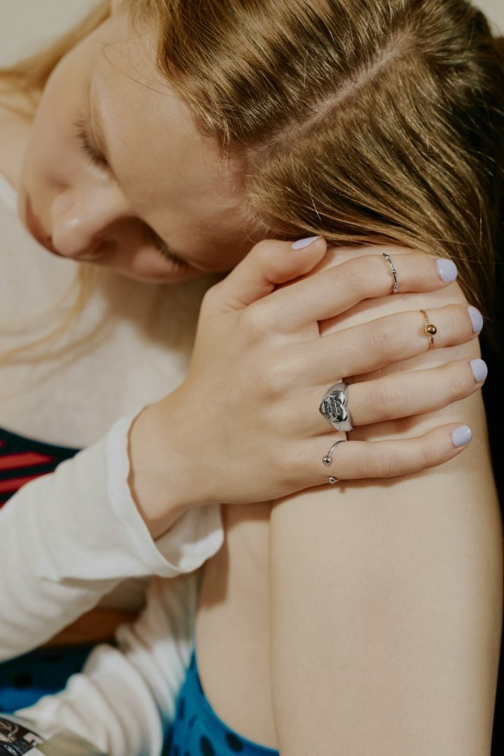 3PCS メタル ボール セット ピンキー リング　