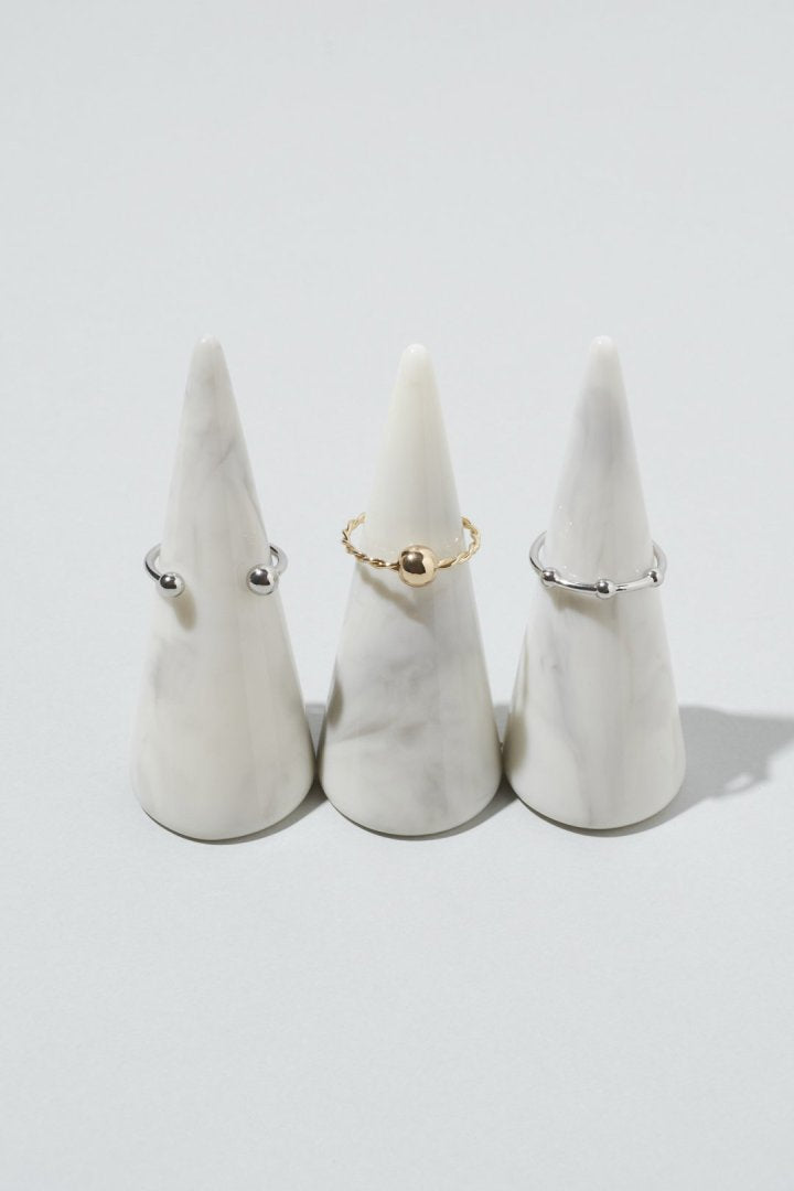 3PCS メタル ボール セット ピンキー リング　