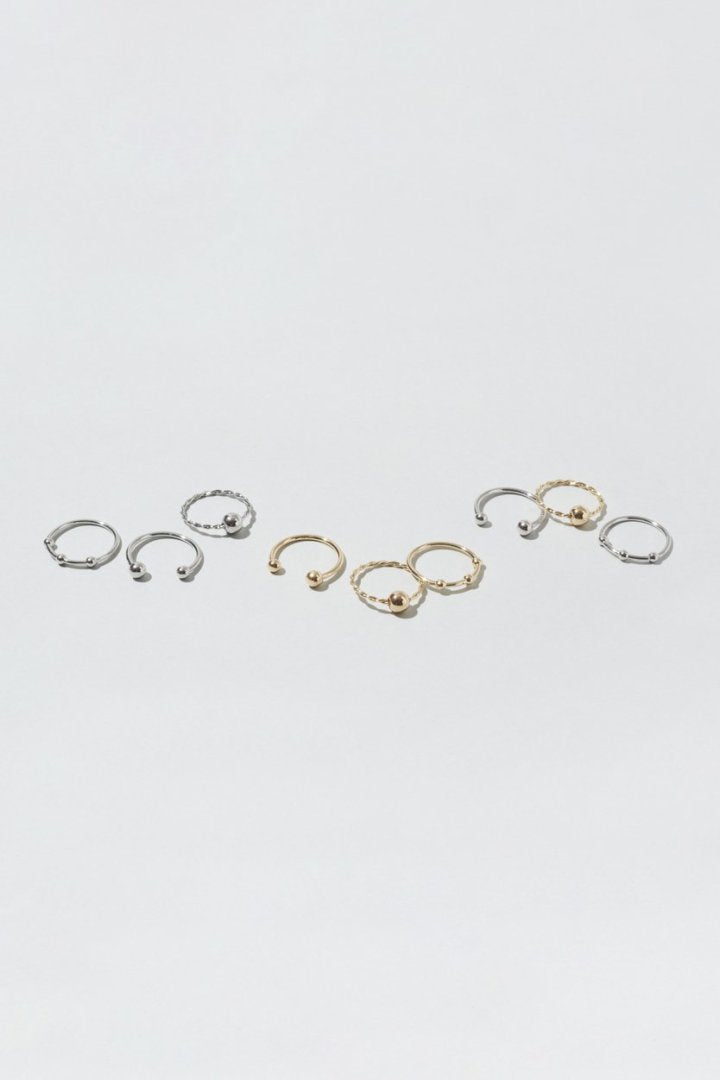 3PCS メタル ボール セット ピンキー リング　