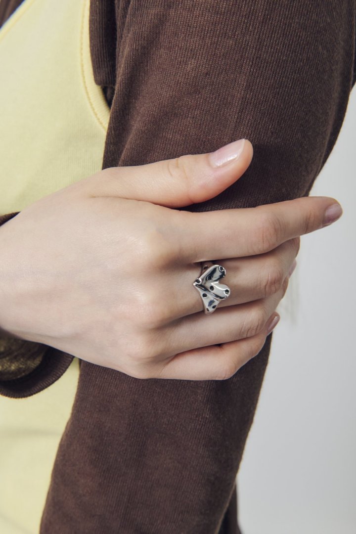 ドット ハート メタル リング