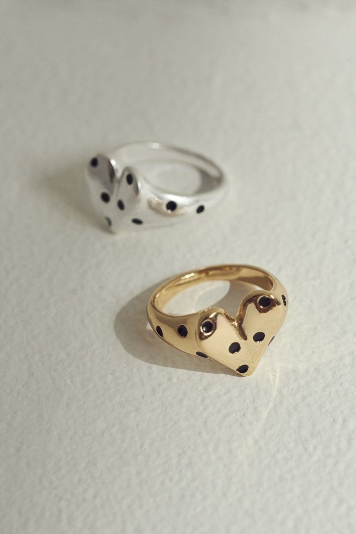 ドット ハート メタル リング