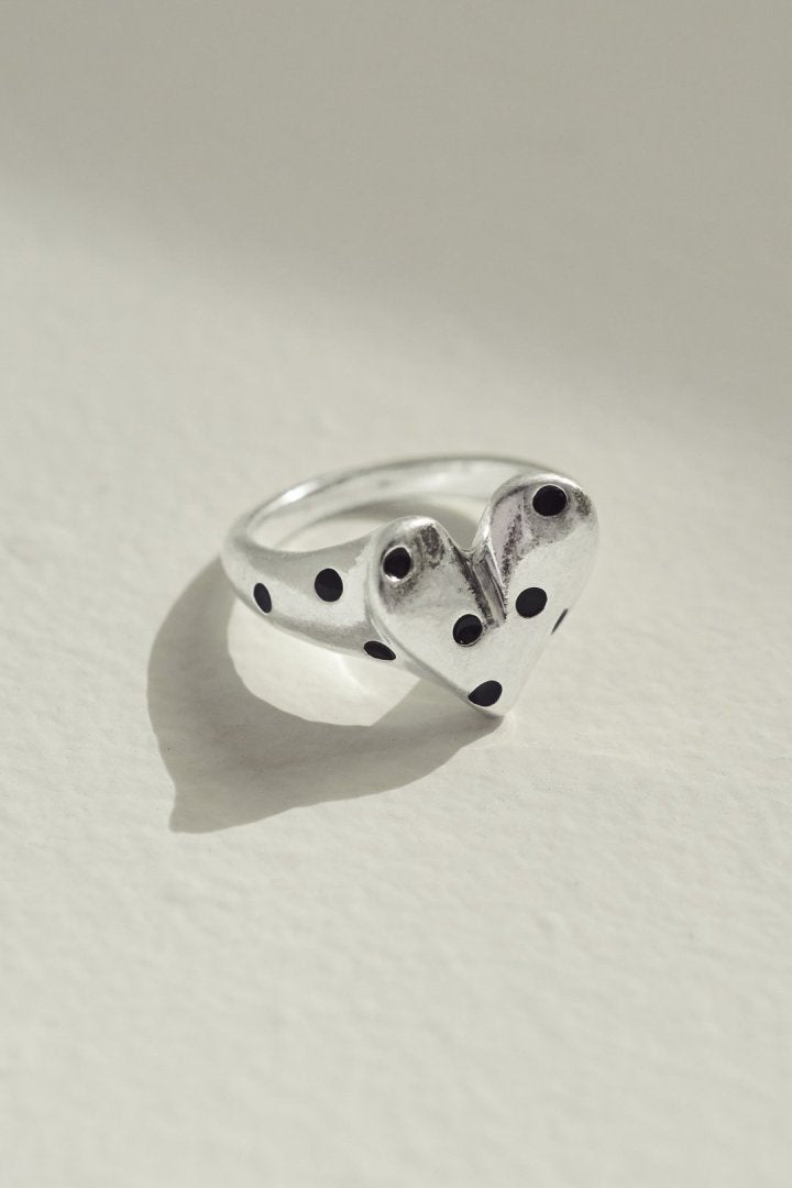 ドット ハート メタル リング