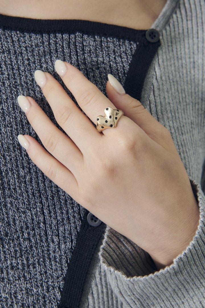 ドット ハート メタル リング