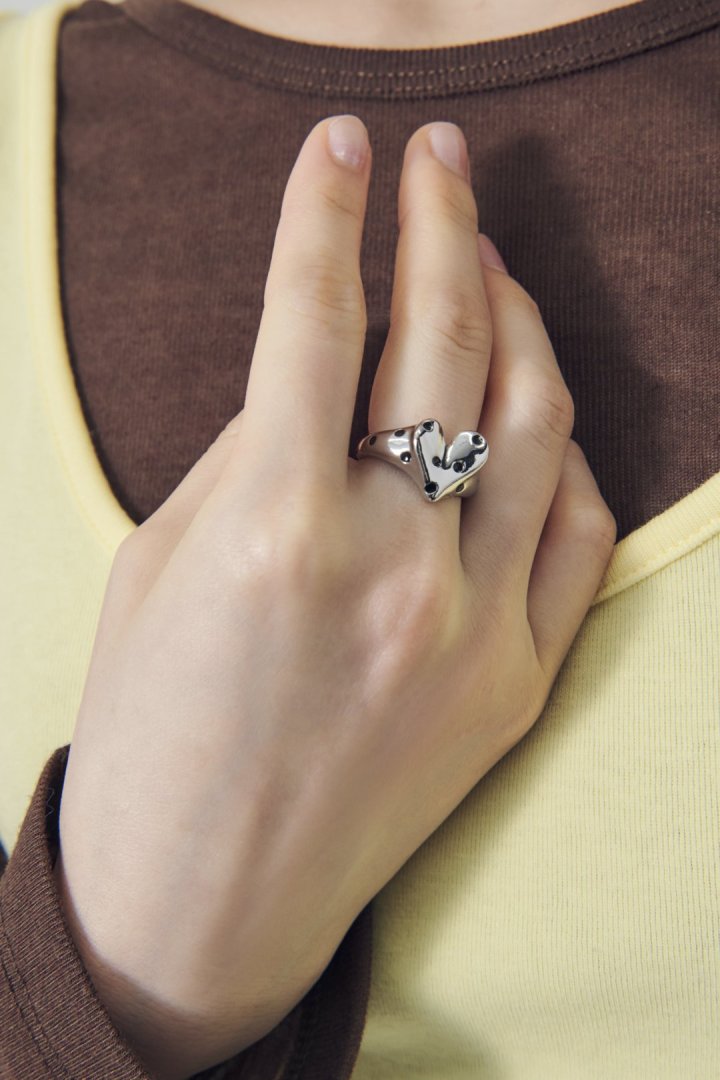 ドット ハート メタル リング