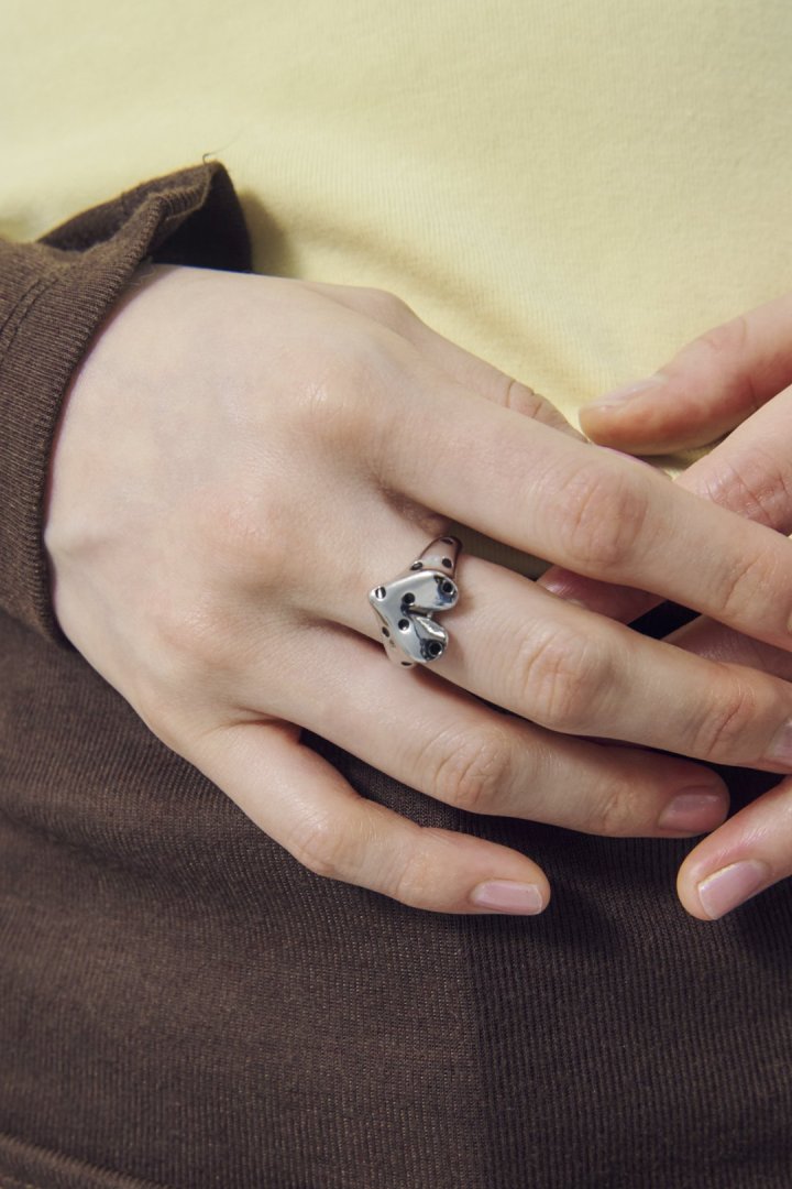 ドット ハート メタル リング