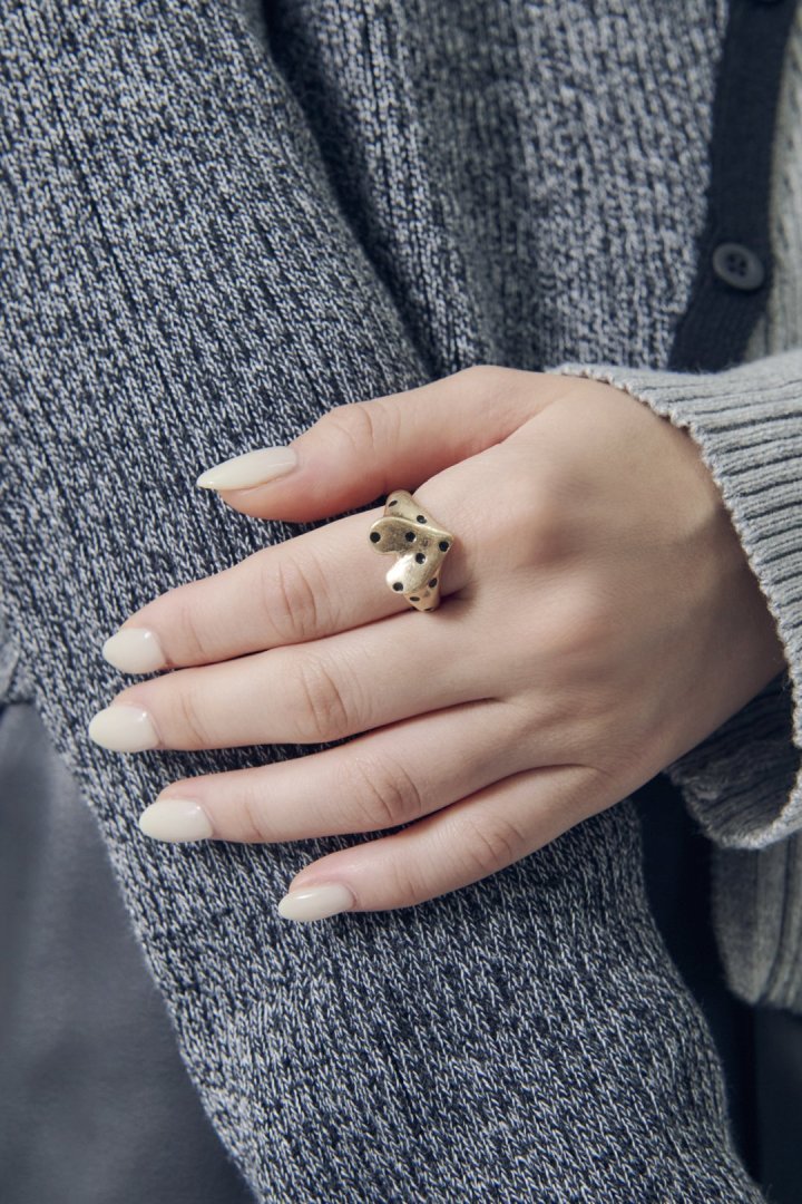 ドット ハート メタル リング